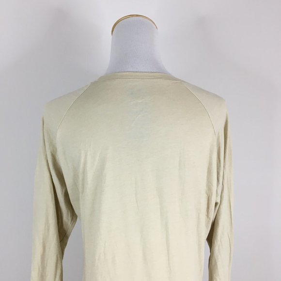 THE NORTH FACE Standard Fit Beige with Green Blue Logo Print Long Sleeve Shirt - Picture 9 of 11